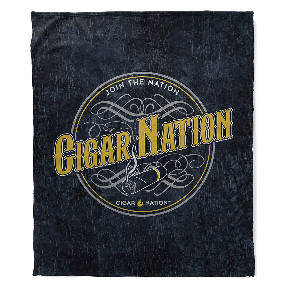 Cigar Nation Filigree Circle Plush Minky Blanket