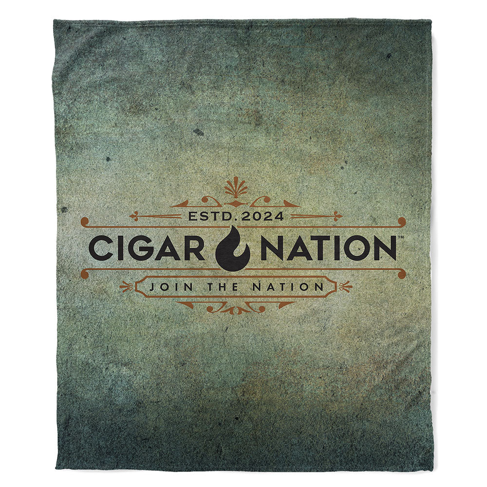 Cigar Nation Copper Logo Plush Minky Blanket