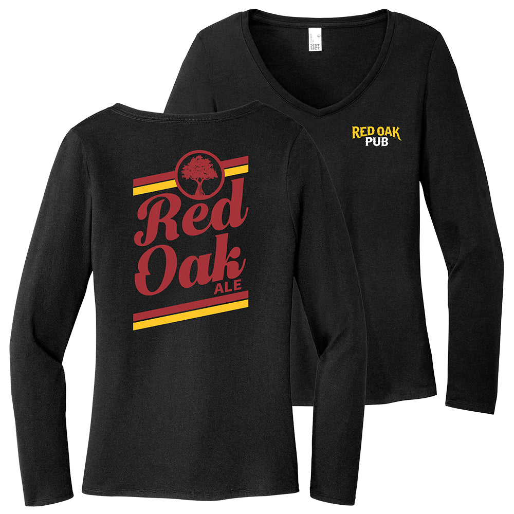 Red Oak Ale Women's Perfect Tri Long Sleeve V-Neck Tee