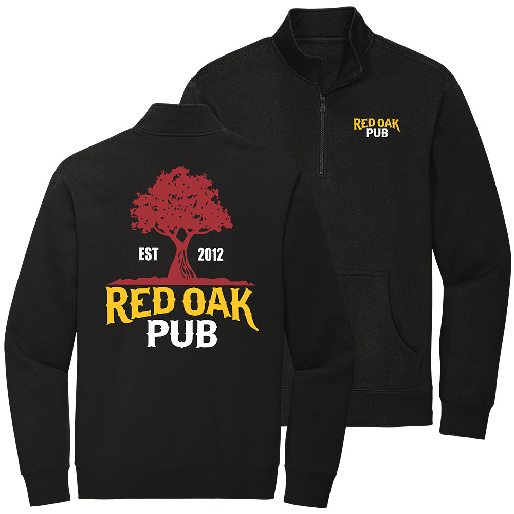 Red Oak Tree Fleece Quarter Zip Pullover Sweatshirt